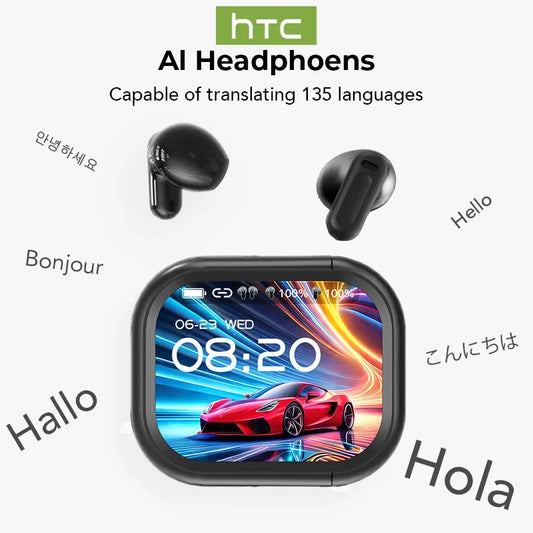 【HTC NE20】Bluetooth V6.0 Earphones AI Translator Earbuds
