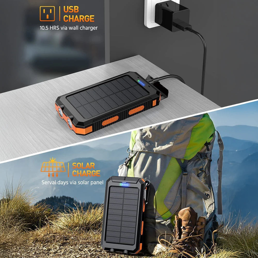 Solar Power Bank 80000mAh Portable Charging Poverbank