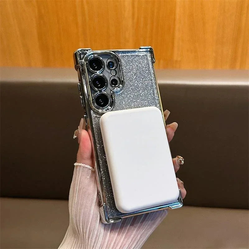 Magnetic Plating Stand Shockproof Glitter Case