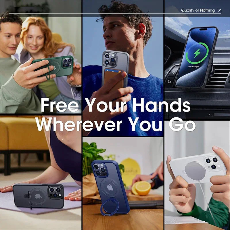 Matte Phone Case with Magnetic Ring Stand