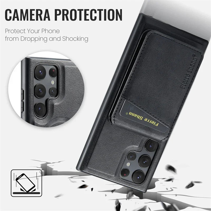 2 In 1 Magsafe Magnetic Leather Flip Phone Case