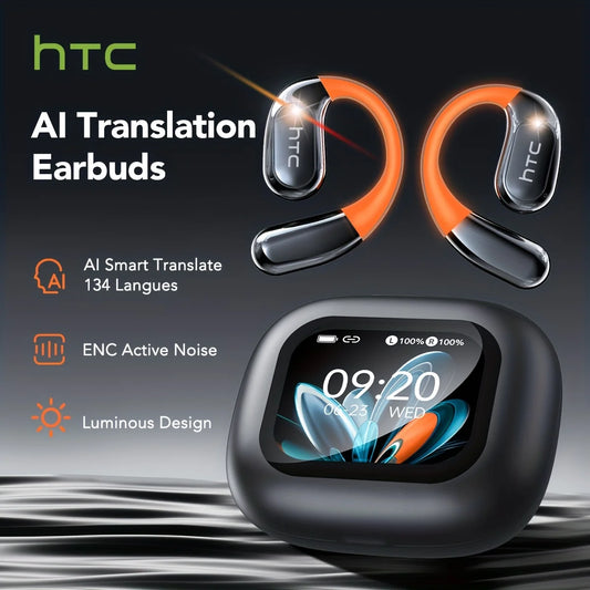 HTC NE27 Wireless Headphones Bluetooth 5.4 AI Translator Earbuds