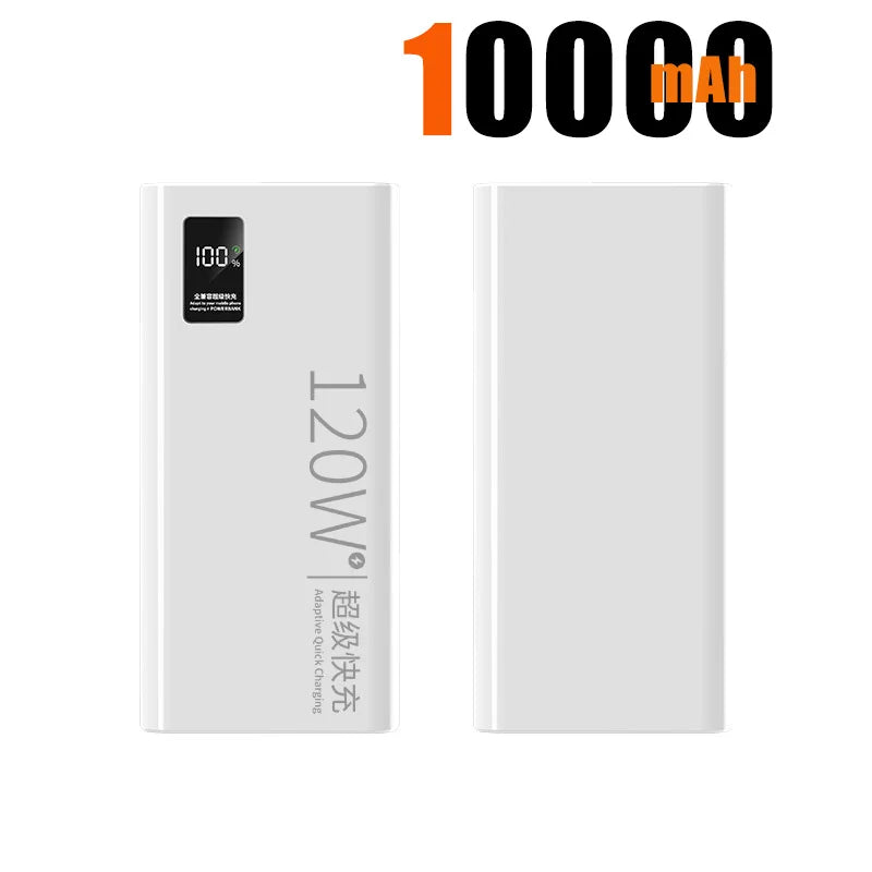 60000mAh High Capacity Power Bank 120W Fast Charging Powerbank Portable Battery