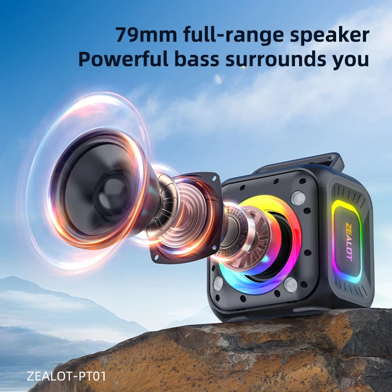 Portable Bluetooth Speaker,IPX6 Waterproof 360°10hrs Playtime