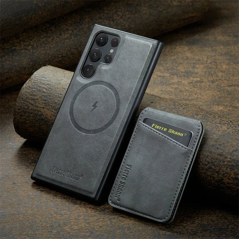 2 In 1 Magsafe Magnetic Leather Flip Phone Case