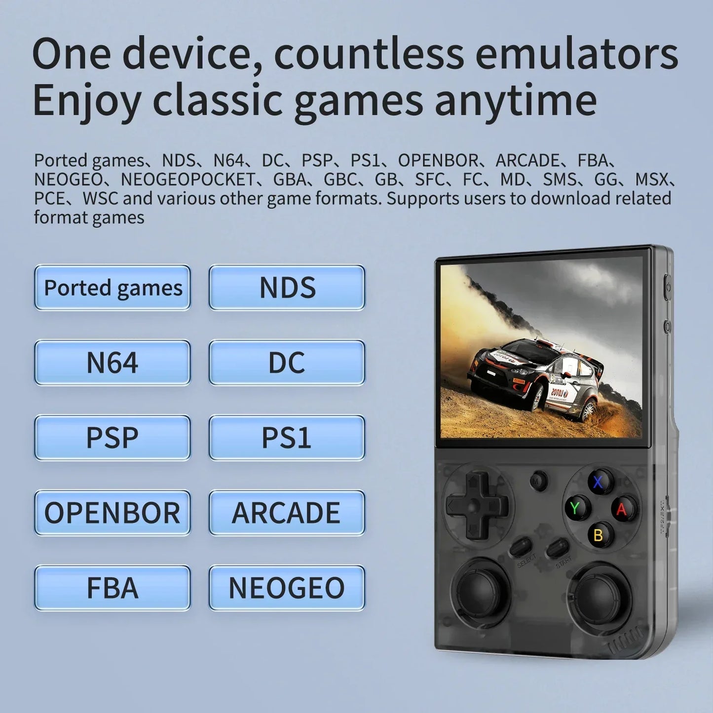 AMPOWN G350 Handheld Game Players Portable Game Console 3.5 Inch IPS Retro Video Game Consolas 3200mAh