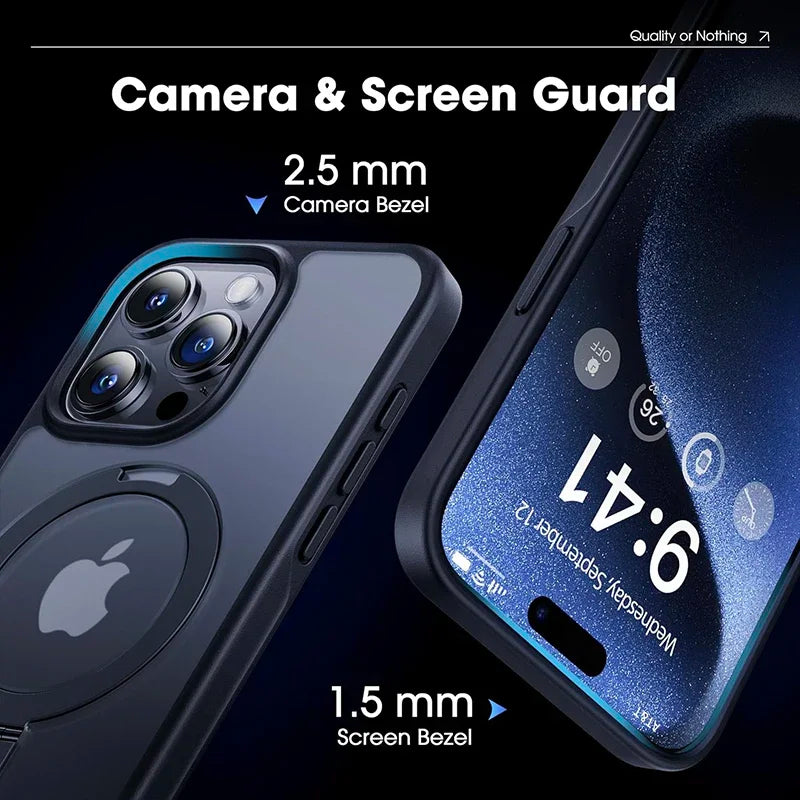 Matte Phone Case with Magnetic Ring Stand