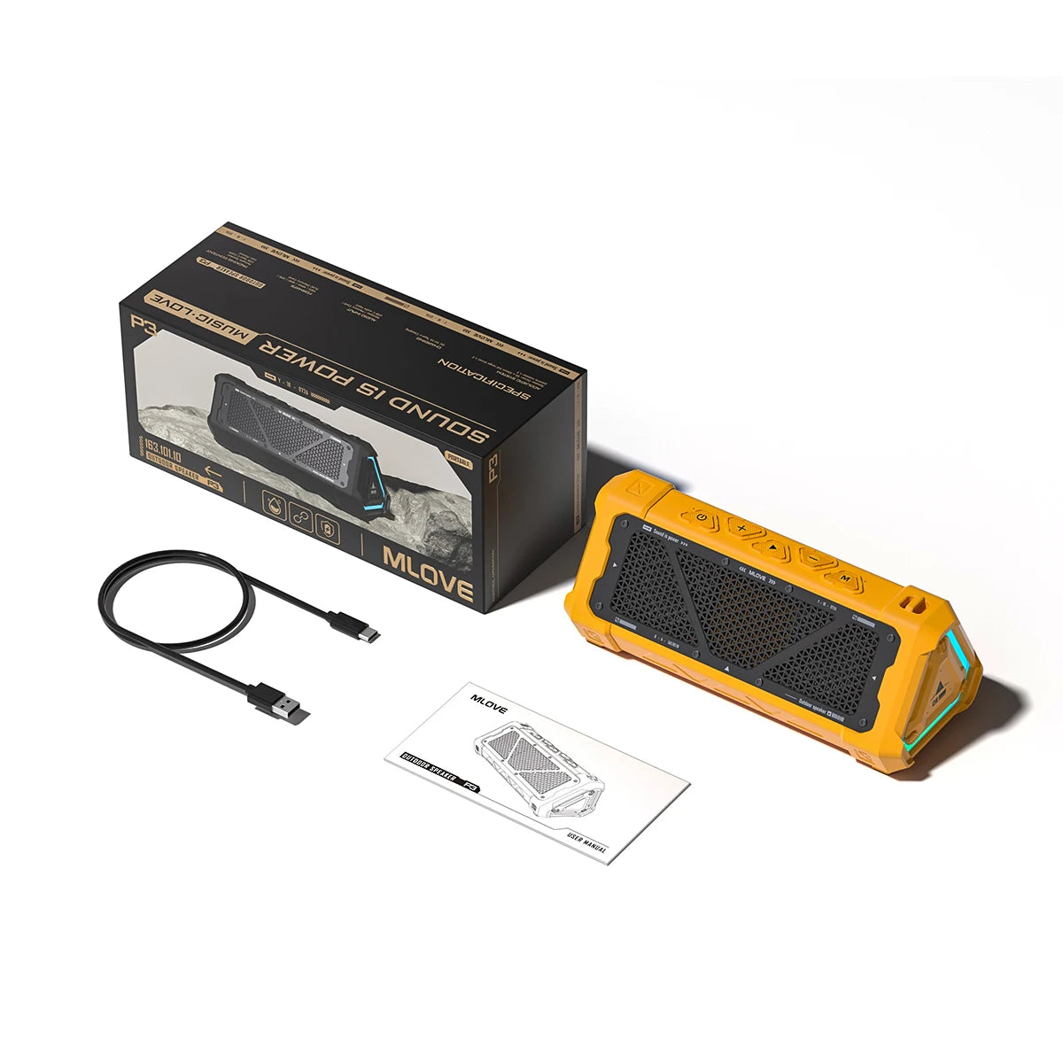 MLOVE P3 Outdoor Bluetooth Speaker, 40W Output Power Bluetooth 5.3 Speaker