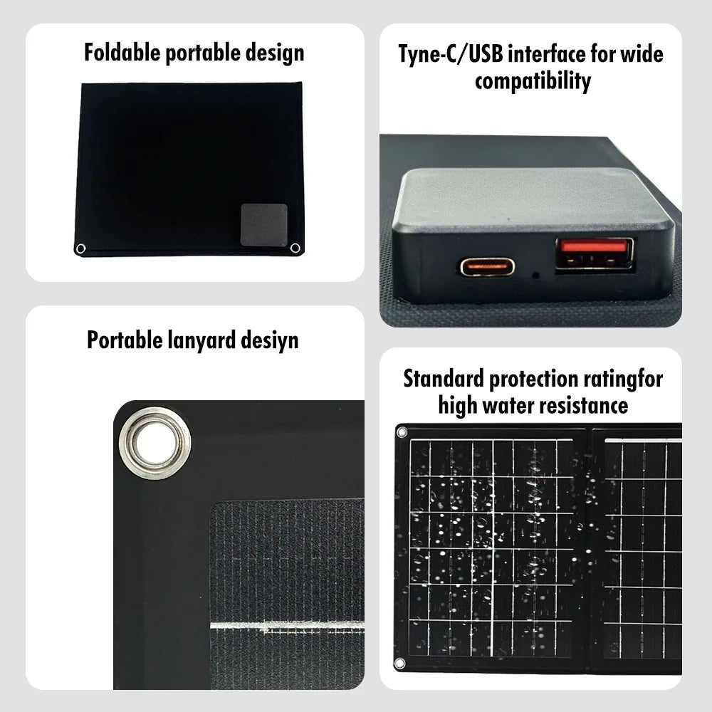 Practical Solar Panel Foldable Power Bank SOECOPO 40W Portable Charge