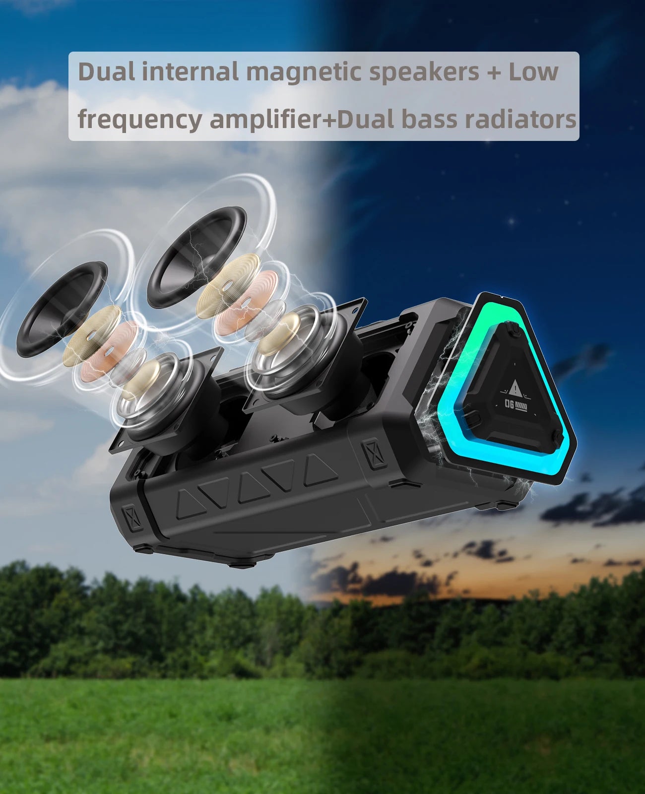 MLOVE P3 Outdoor Bluetooth Speaker, 40W Output Power Bluetooth 5.3 Speaker