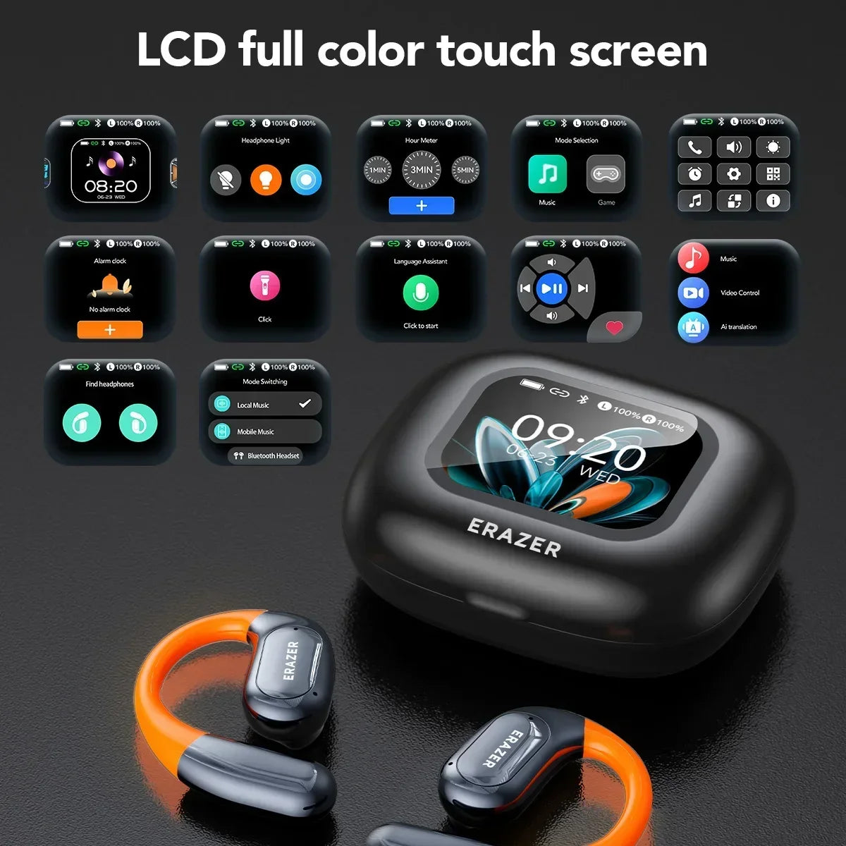 HTC NE27 Wireless Headphones Bluetooth 5.4 AI Translator Earbuds