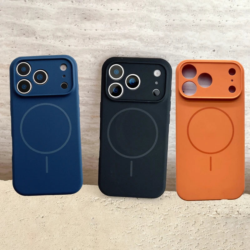 Magsafe Solid Color Silicone For iPhone 17 Pro Max/17/17 Pro Air Bumper Back Cover