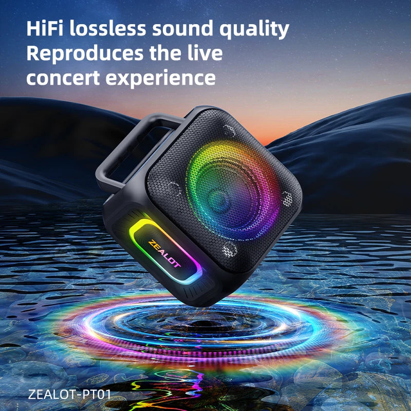 Portable Bluetooth Speaker,IPX6 Waterproof 360°10hrs Playtime