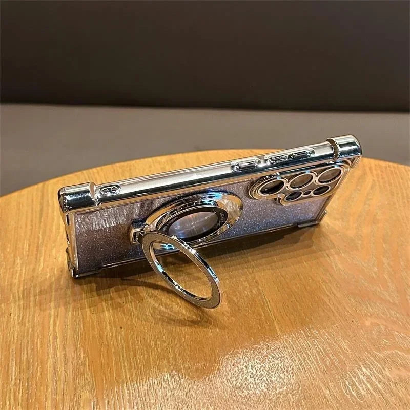 Magnetic Plating Stand Shockproof Glitter Case