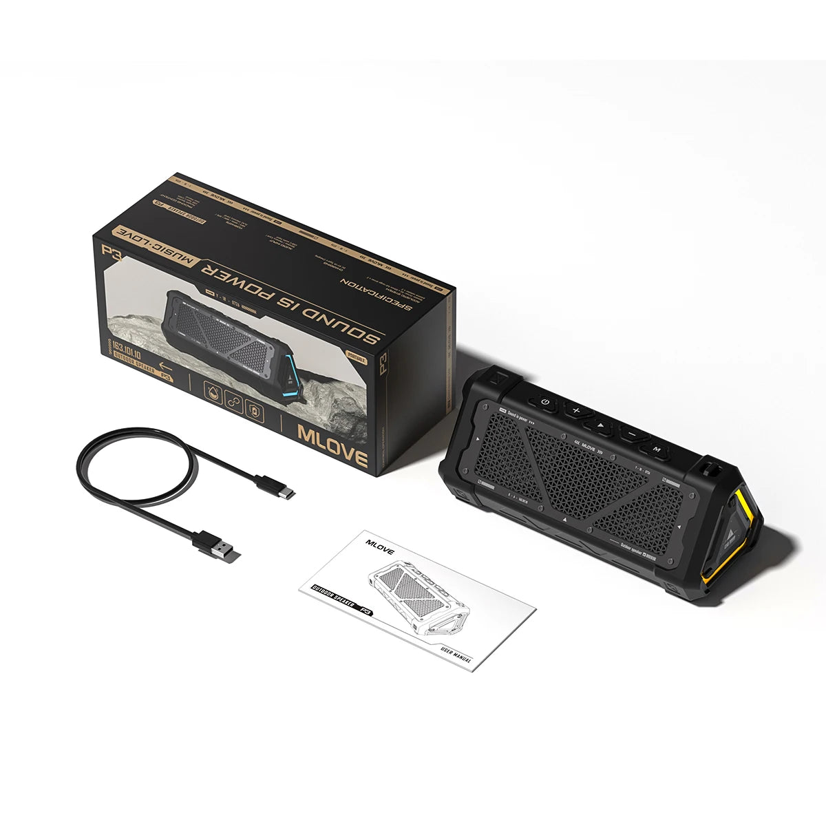 MLOVE P3 Outdoor Bluetooth Speaker, 40W Output Power Bluetooth 5.3 Speaker